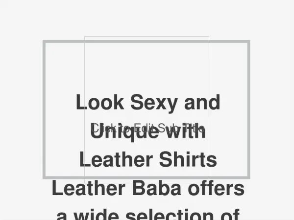Leather Shirts For Men