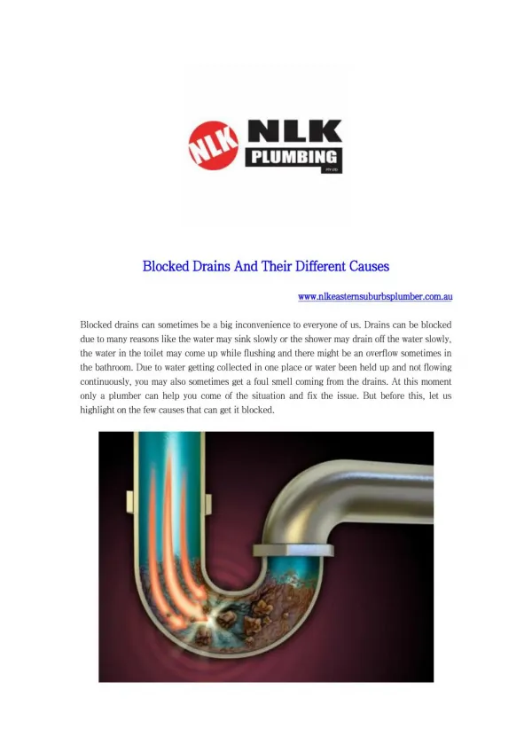 Blocked Drains And Their Different Causes