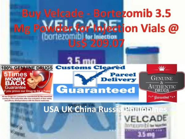 Buy Bortezomib 3.5 Mg Powder for Injection Vials @ Us$ 209.07