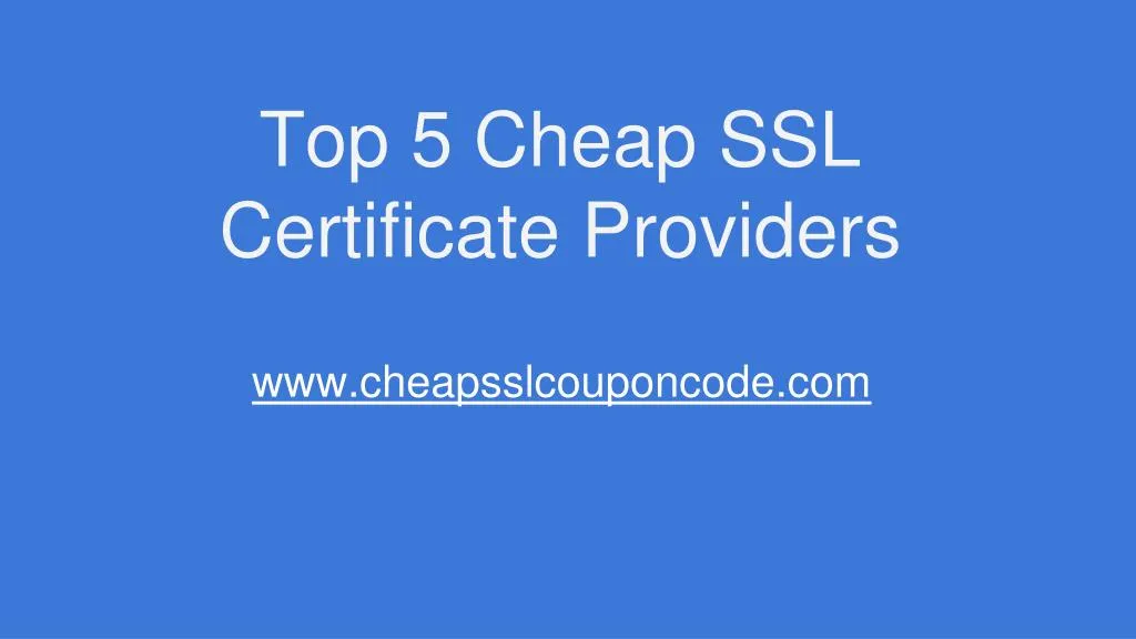 top 5 cheap ssl certificate providers