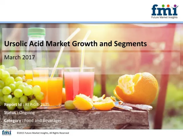 Ursolic Acid Market Value Share, Supply Demand, share and Value Chain 2017-2027