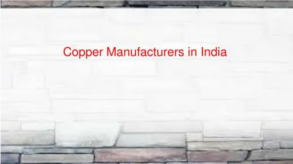Copper wire manufacturers in India