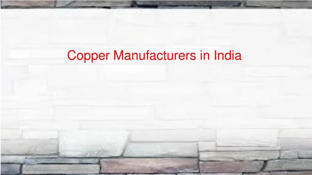 copper manufacturers in india