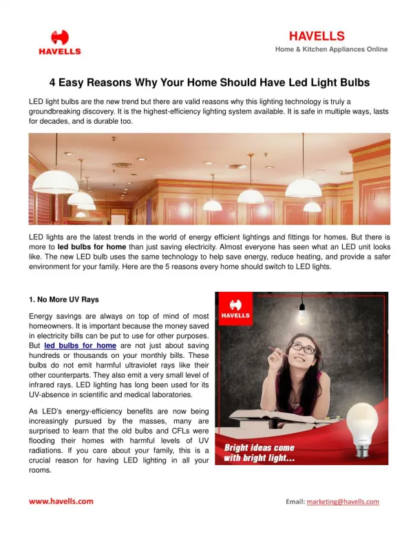 4 Easy Reasons Why Your Home Should Have Led Light Bulbs