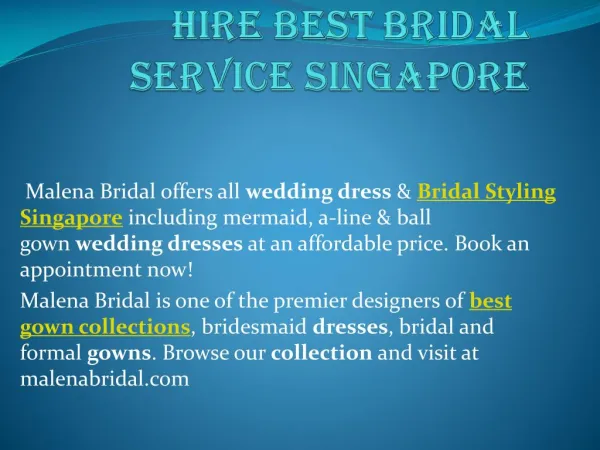 Hire Best bridal service singapore