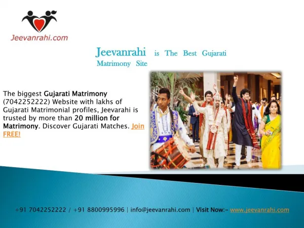 No1 #Gujarati matrimony sites 100% free in india