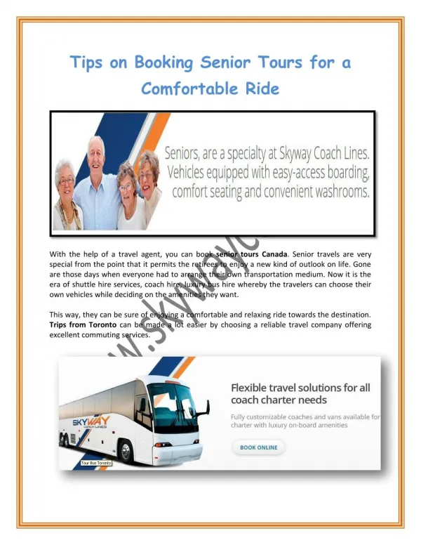 Tips on Booking Senior Tours for a Comfortable Ride
