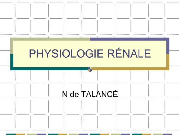 PHYSIOLOGIE R NALE