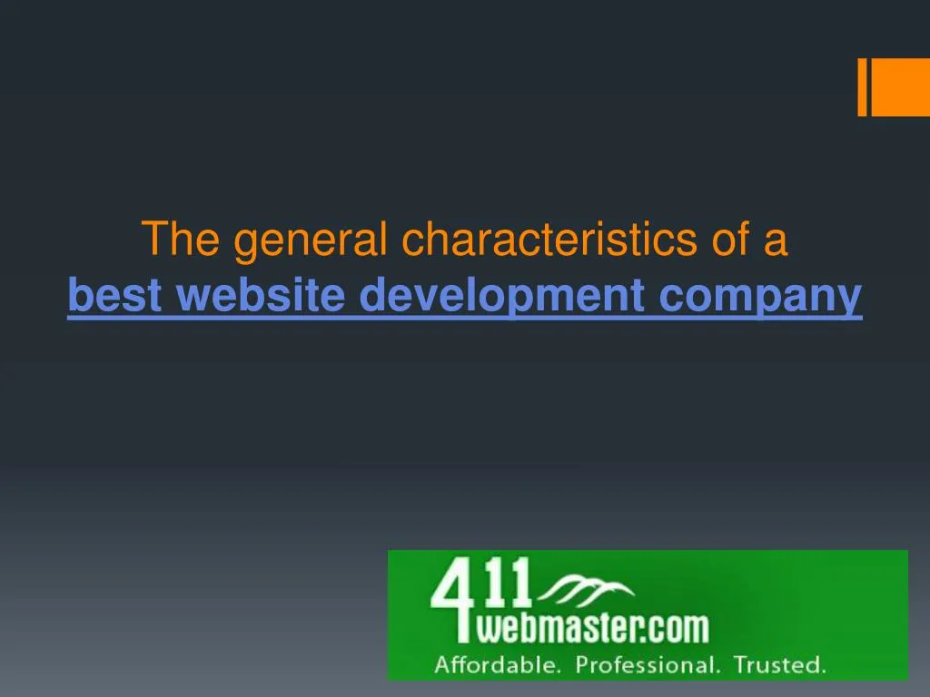 the general characteristics of a best website development company