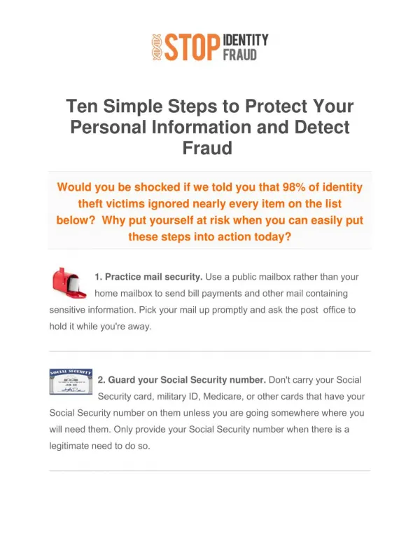 10 Steps To Better Identity Protection