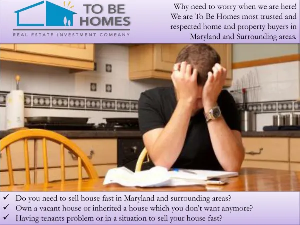 How to sell homes fast Maryland