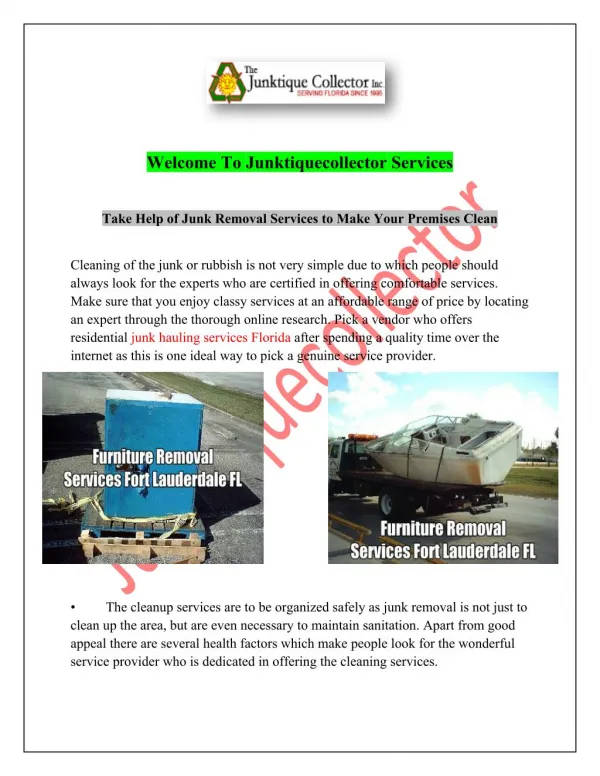 Commercial junk hauling services Florida