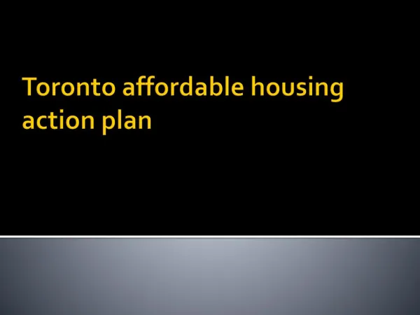 Toronto affordable housing action plan