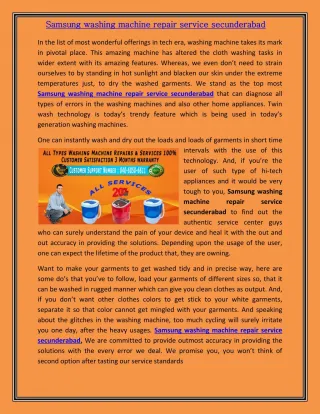 samsung washing machine repair service secunderabad - slide 1