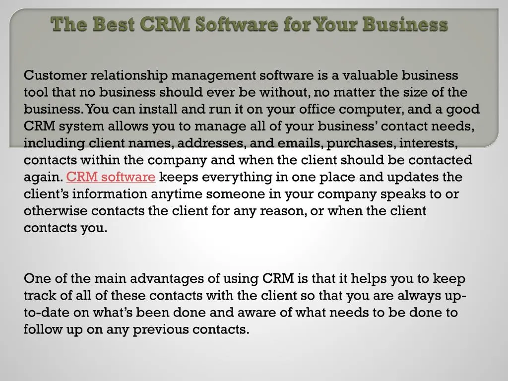 the best crm software for your business