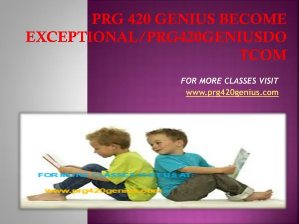 prg 420 genius Become Exceptional/prg420geniusdotcom