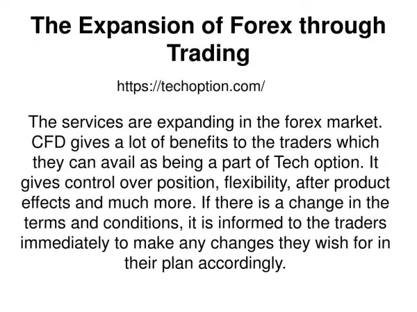 The Expansion of Forex through Trading