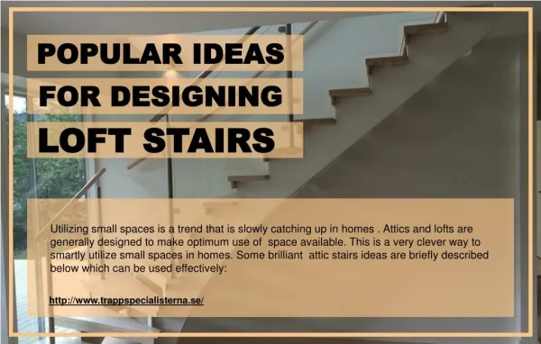 Why Should One Design Loft Stairs In The Form Of Loft Ladders?