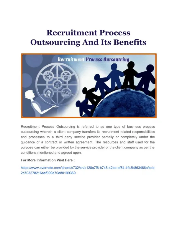 Recruitment Process Outsourcing And Its Benefits