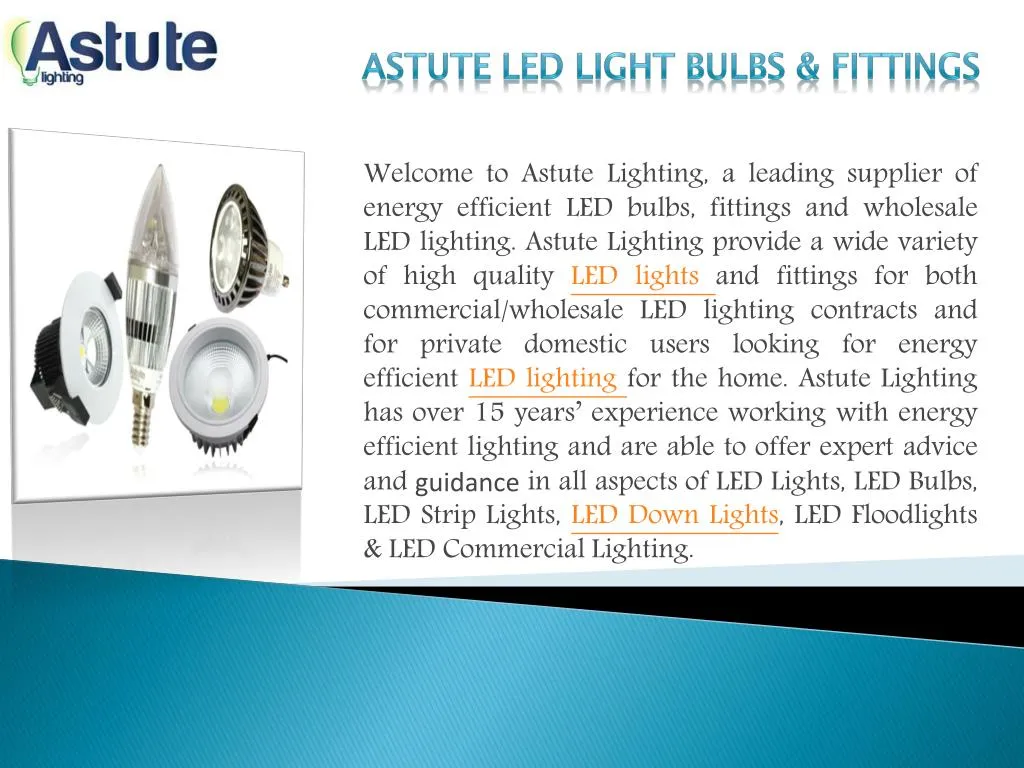 astute led light bulbs fittings