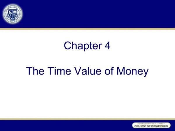 Chapter 4 The Time Value of Money