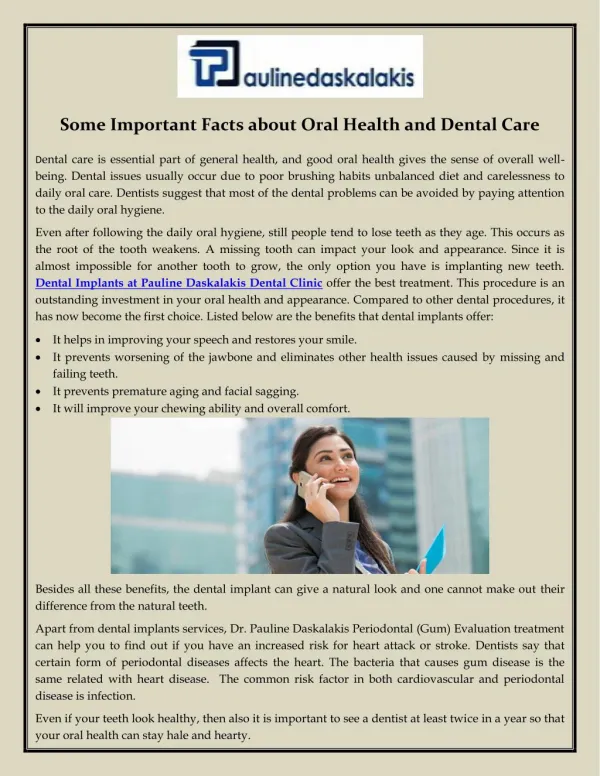 Some Important Facts about Oral Health and Dental Care