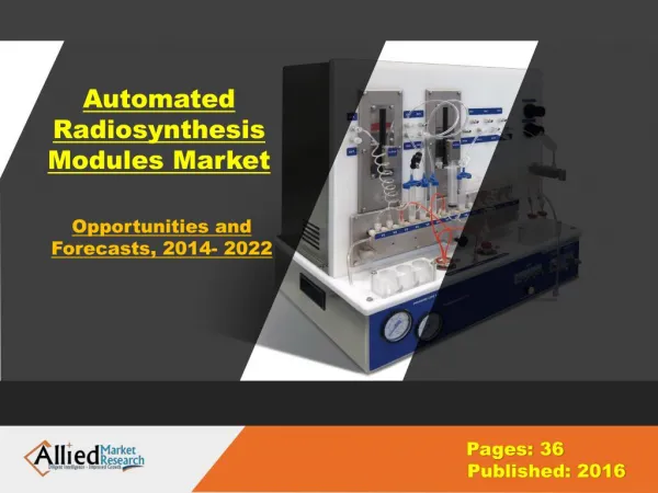 Automated Radiosynthesis Modules Market Size & Share, Forecast- 2022