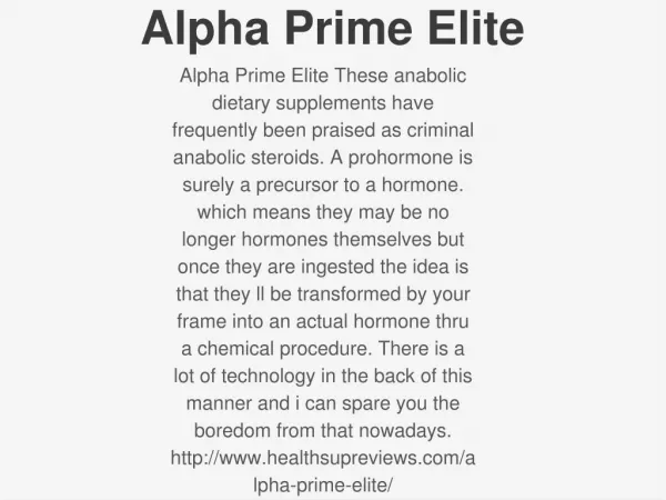 Alpha Prime Elite