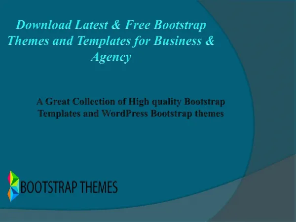 Download Latest & Free Bootstrap Themes and Templates for Business & Agency