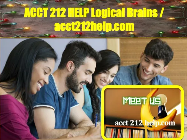 ACCT 212 HELP Logical Brains / acct212help.com