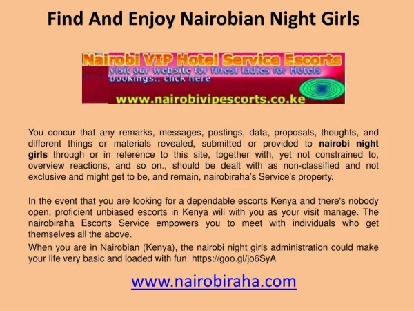 Find And Enjoy Nairobian Night Girls