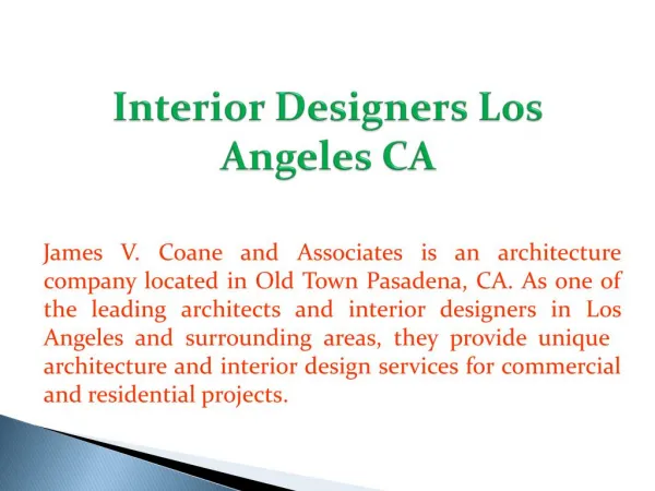 Interior Designers Los Angeles CA
