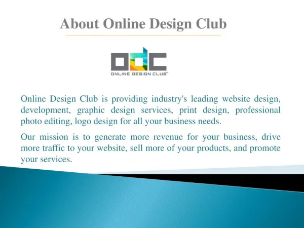 Website and Graphic Designing Services - Online Design Club