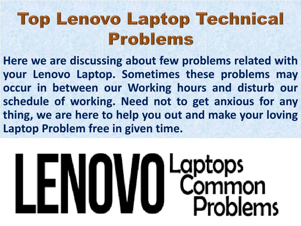 top lenovo laptop technical problems