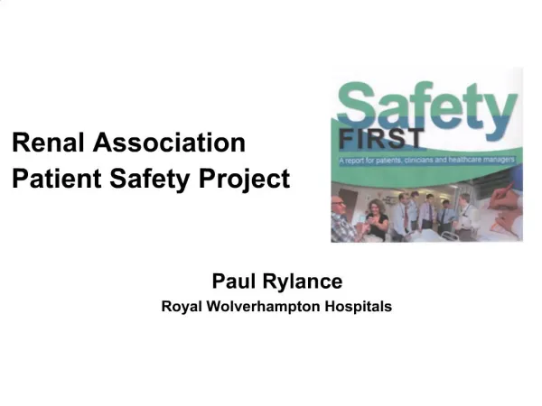 Renal Association Patient Safety Project