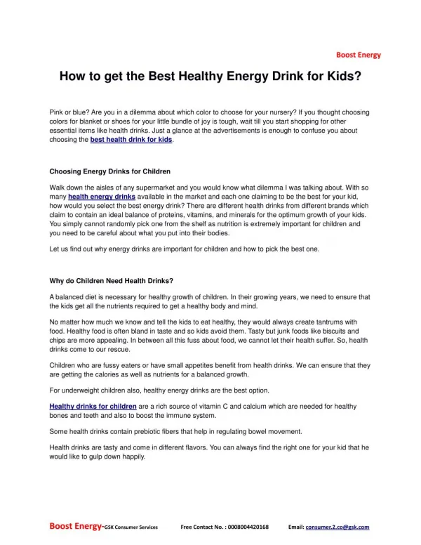 How to get the best healthy energy drink for kids?