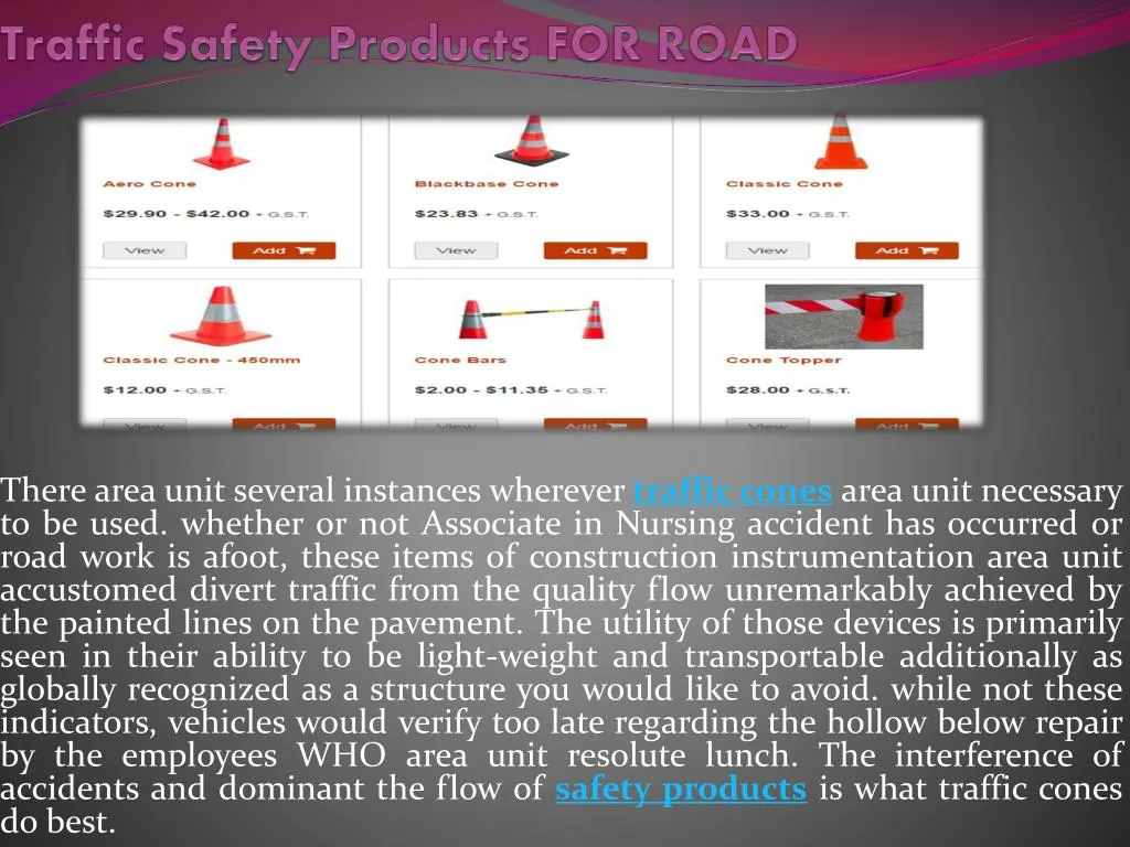 traffic safety products for road