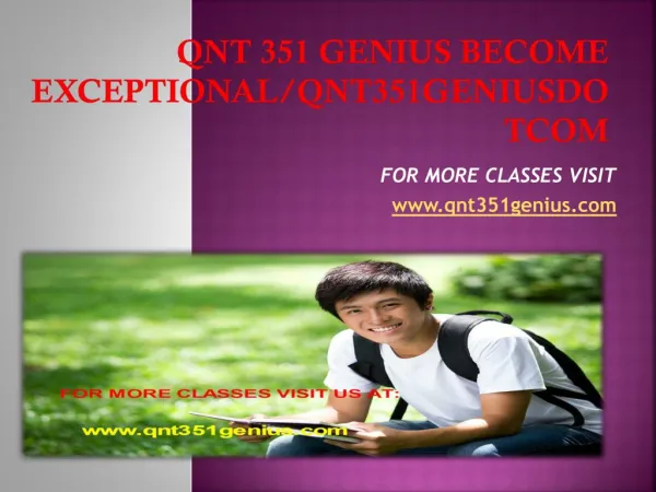qnt 351 genius Become Exceptional/qnt351geniusdotcom