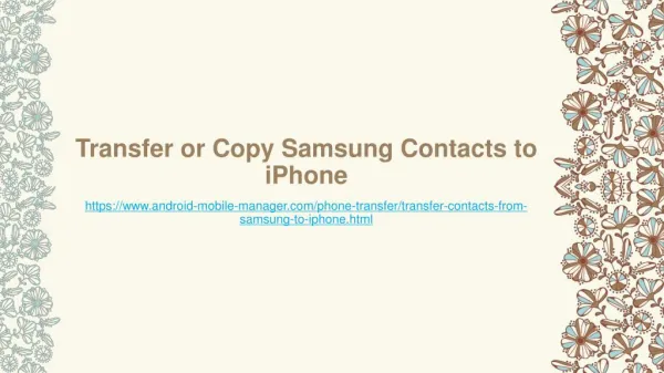 Transfer or Copy Samsung Contacts to iPhone