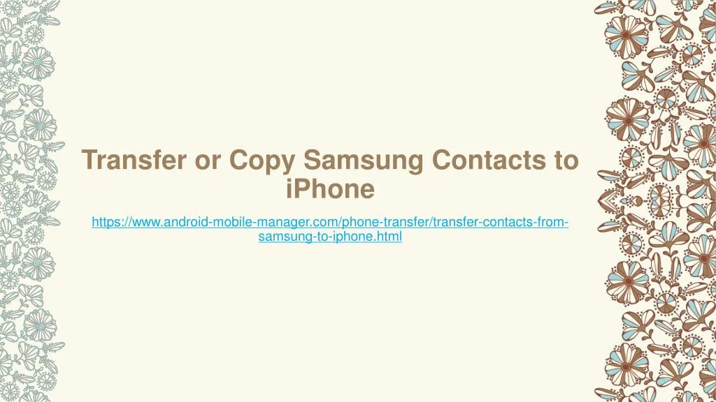 transfer or copy samsung contacts to iphone