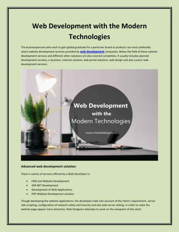 Website Development with the Latest Technologies