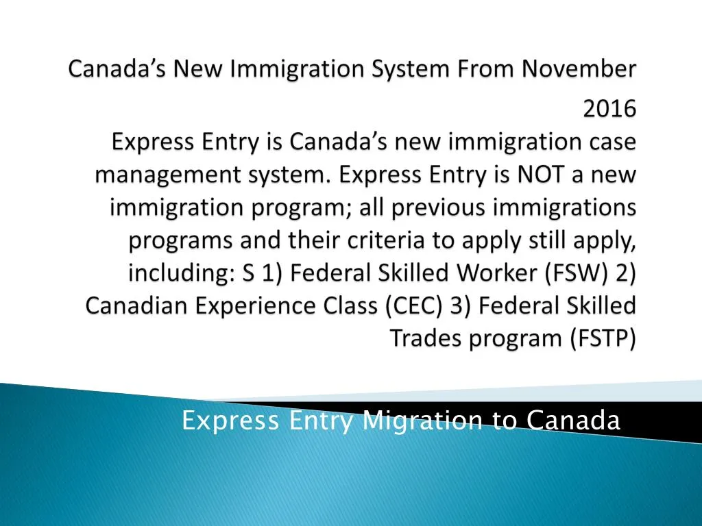 express entry migration to canada