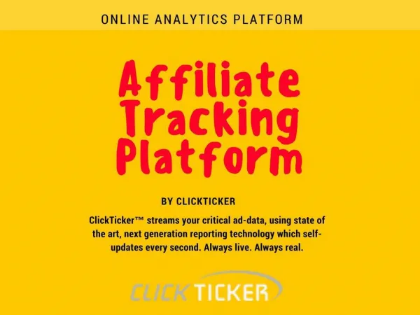 Clickticker - Online Analytics Platform - Affiliate Tracking Platform
