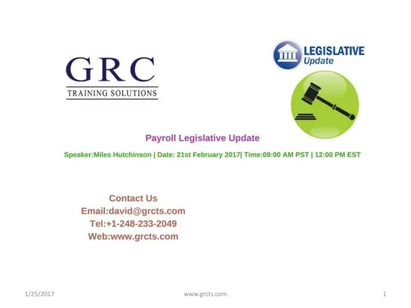 Payroll Legislative Update