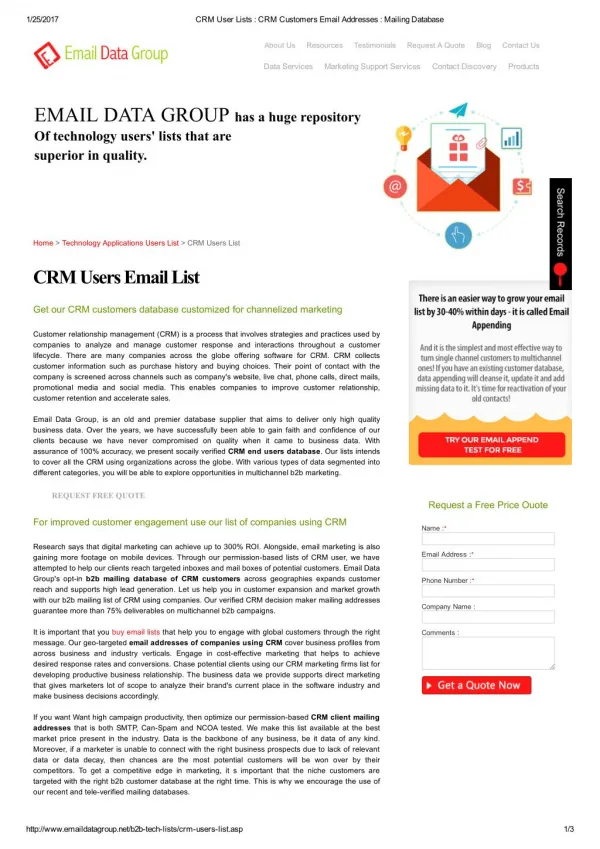 CRM users mailing list