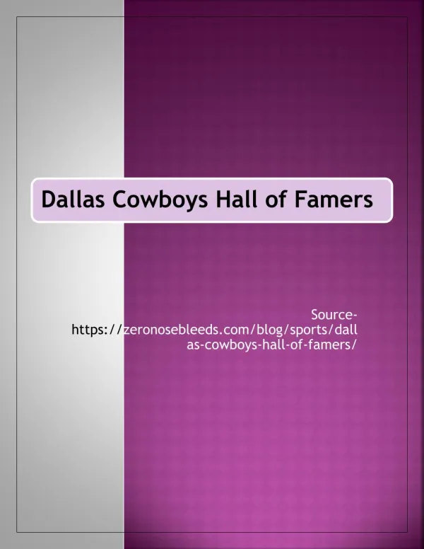 Dallas Cowboys Hall of Famers