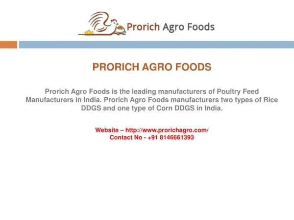 Animal Feed Suppliers - Prorich Agro Foods