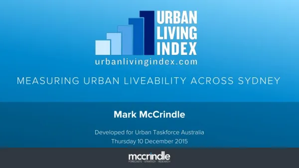 Urban living index McCrindle slideshare