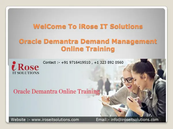 Oracle Demantra Online Training
