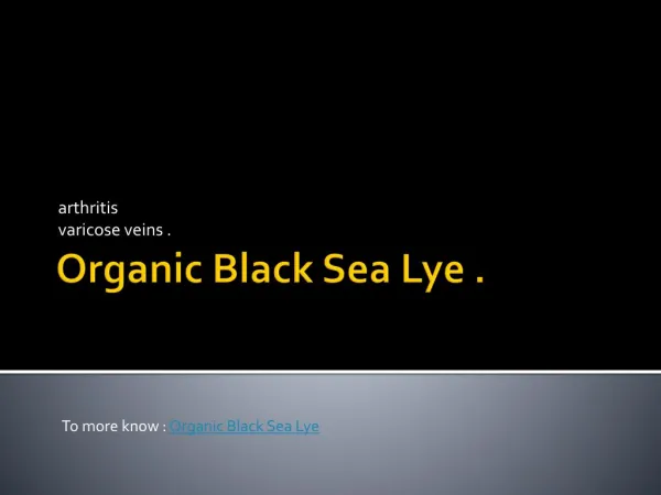 Organic Black Sea Lye